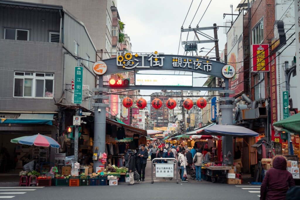 bustling scene at linjiang night market taipei